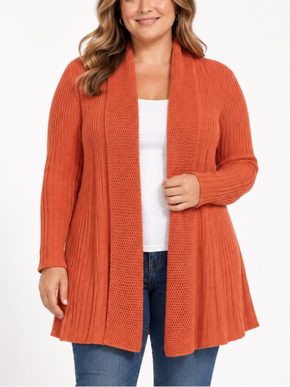 Pendleton Open Front Chunky Knit Cardigan Duster Sweater L/XL